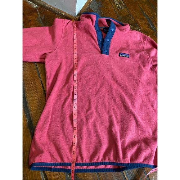 Patagonia Micro D Snap-T Fleece Pink / Blue Trim Pullover Sweatshirt, Size Large - Picture 16 of 16